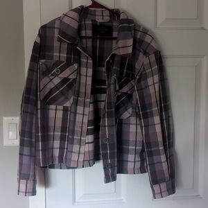 Purple flannel button-down